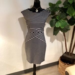 White House Black Market Sleeveless Striped MIDI Dress
